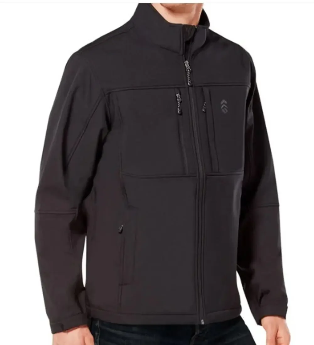 Free Country Men's Ultimate Super Softshell Black Jacket Size Large Outdoors